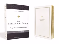 Biblia Católica, Regalos y Ceremonias, Color Blanca, Cuero Reciclado